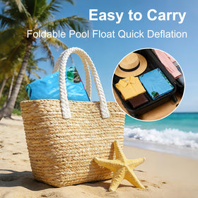 Meetinext portable floats set up for beach and pool party lounging