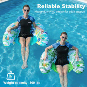 Meetinext portable float chair inflates quickly for quick setup by the pool.