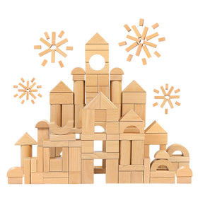 Meeyoo beech blocks natural stacking set for creative play