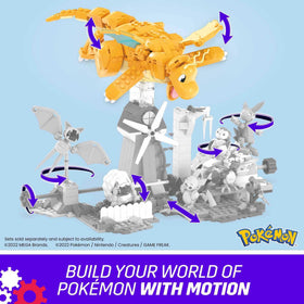Mega Bloks Dragonite stands at 7 inches tall for display and play