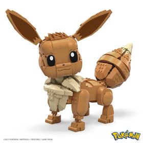 Mega Bloks jumbo Eevee built from 824 bricks for creative building.