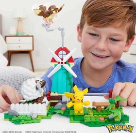 Mega Bloks Pokemon countryside environment setup for immersive play and exploration.