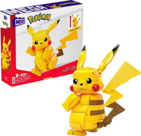 Mega Bloks Pikachu 12-inch build showcases a towering figure for dynamic display.