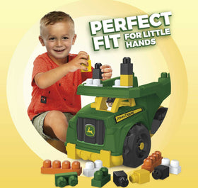 Mega Brands Block Buddies figure seated in the truck for pretend play