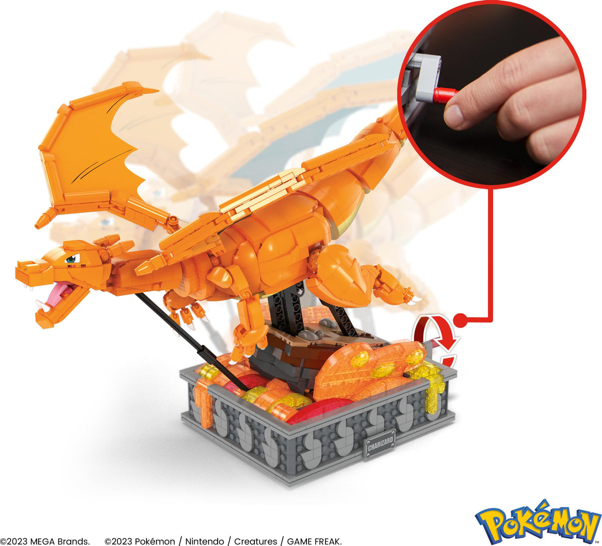 Mega Brands Charizard poseable figure with precise articulation for varied poses