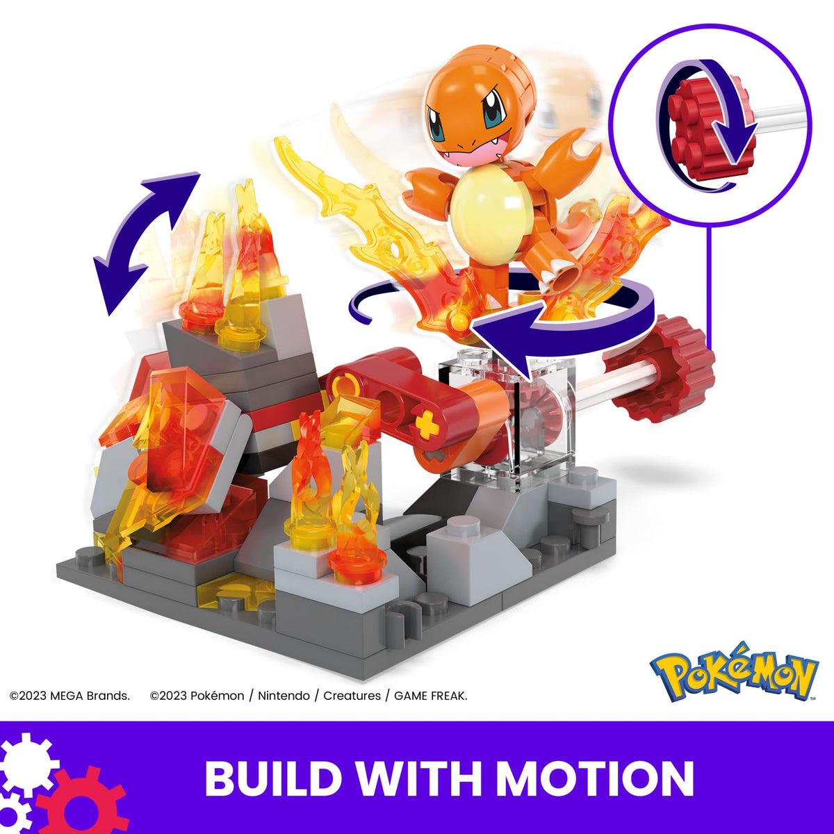 Charmander fire-environment display enhances visual storytelling