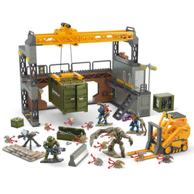 Mega Brands Halo forklift in motion supports realistic factory scenes