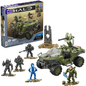 Mega Brands Halo FleetCOM Warthog front view toy with authentic detailing for immersive play