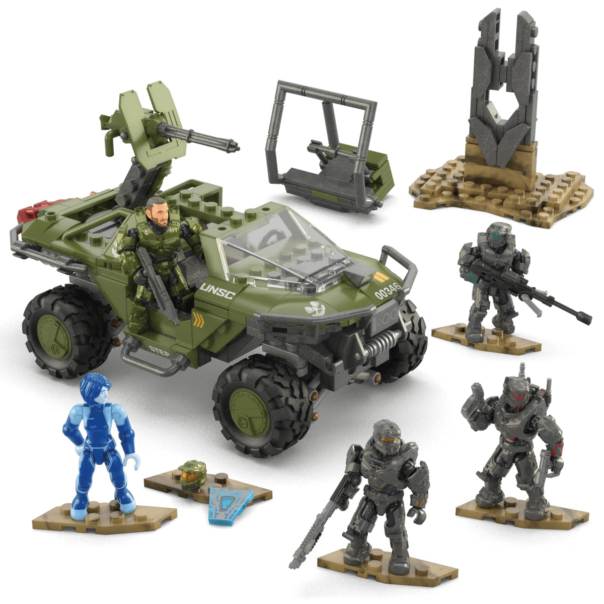 Mega Brands Halo FleetCOM Warthog rear turret view ideal for action roleplay