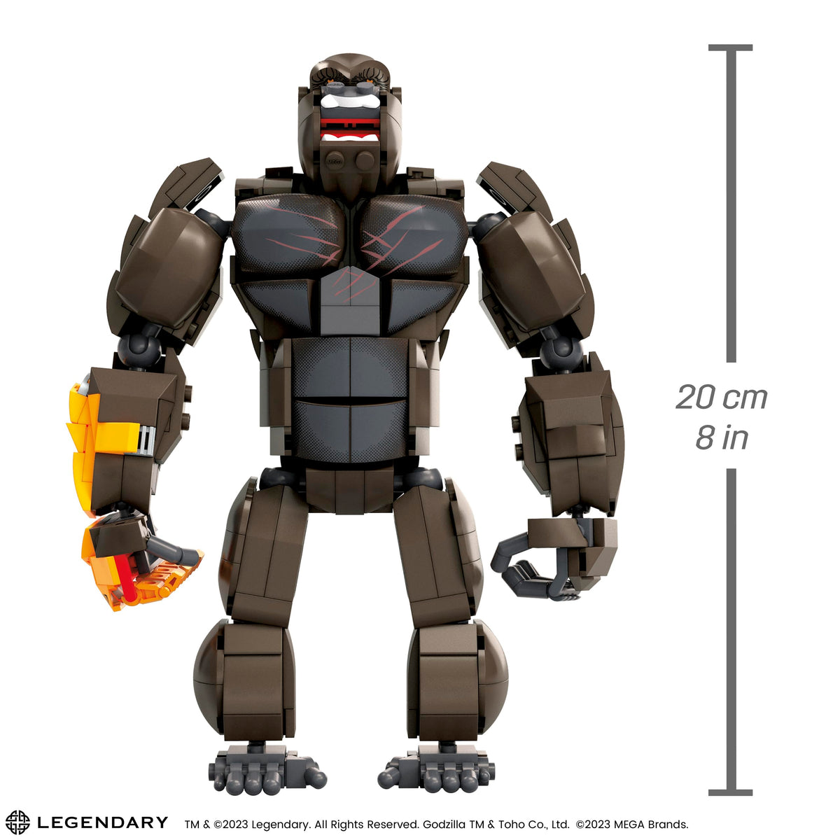 Mega Brands Kong poseable figure with articulated arms and legs for dynamic posing.