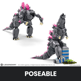 Mega Godzilla x Kong poseable arms, legs, head, and tail for dramatic poses.