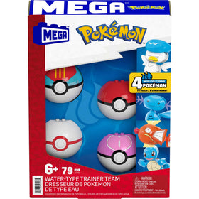Mega Brands Mega Pokémon Display Stand shows off the water-team collection.