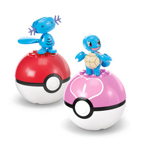 Mega Brands Mega Pokémon Four-pronged Poke Balls display-ready accessories.