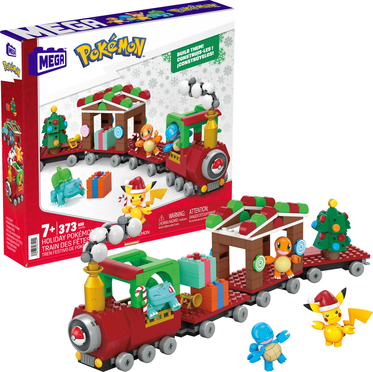 Mega Brands Mega Pokemon holiday train with 373 pieces for festive building fun