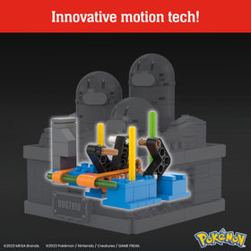 Hidden button press activates Dugtrio's pop-up motion for interactive play.