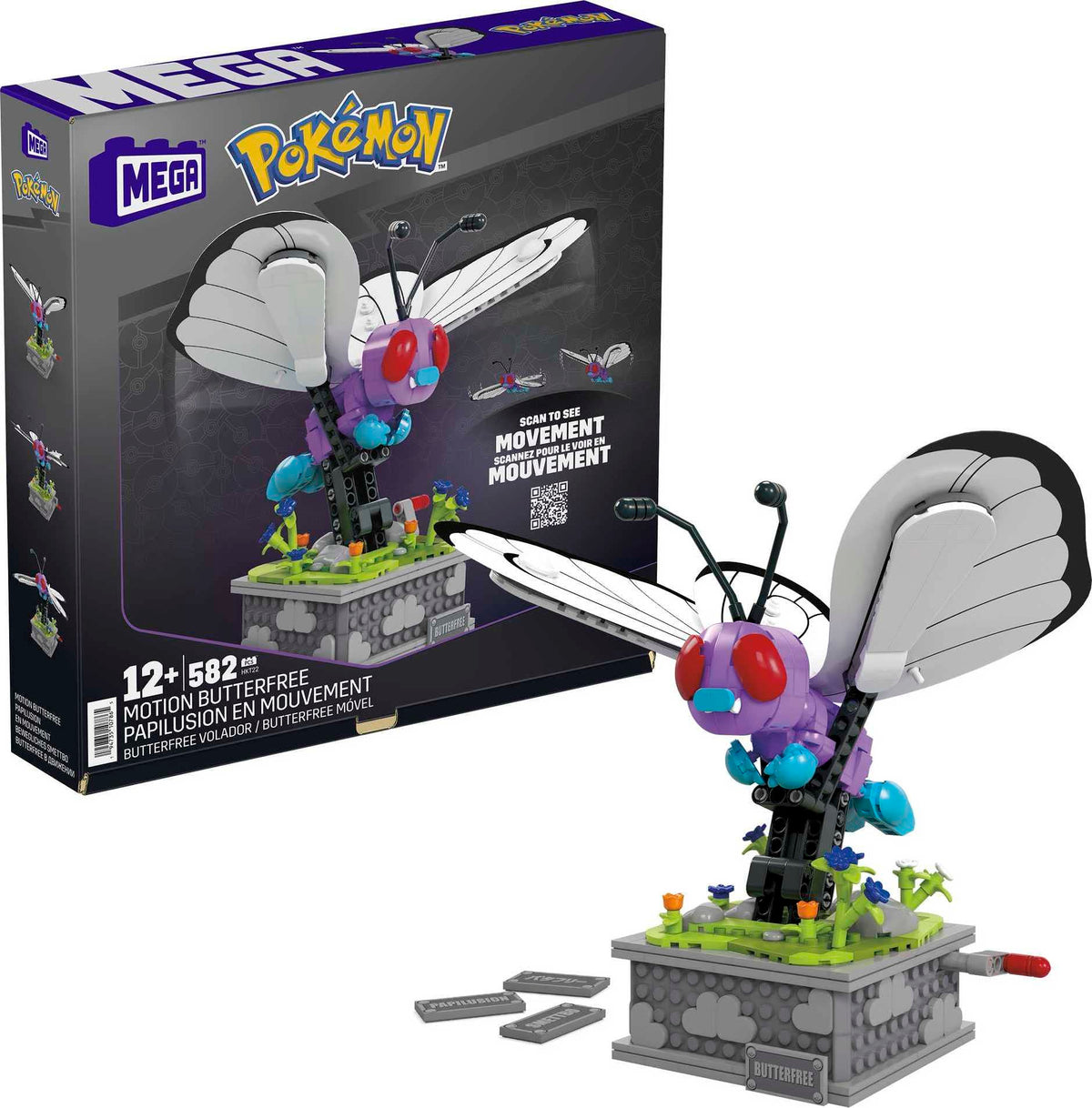 Mega Brands MEGA Pokémon Butterfree set with 605 pieces for display