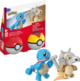 Mega Brands Mega Pokémon set with Squirtle and Cubone assembly for imaginative building play