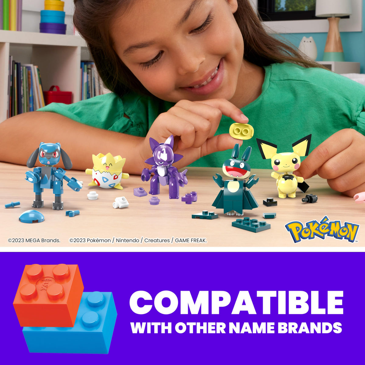 Mega Brands MEGA Pokemon Trainer 8-Pack Happiny figure ready for action poses and storytelling