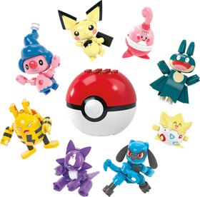 Mega Brands MEGA Pokemon Trainer 8-Pack Pichu figure with poseable limbs for creative display