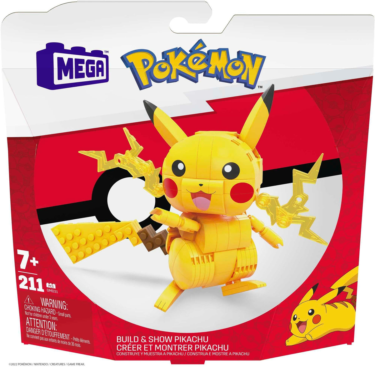 Mega Brands Pikachu display-ready figure perfect for on-shelf collections.