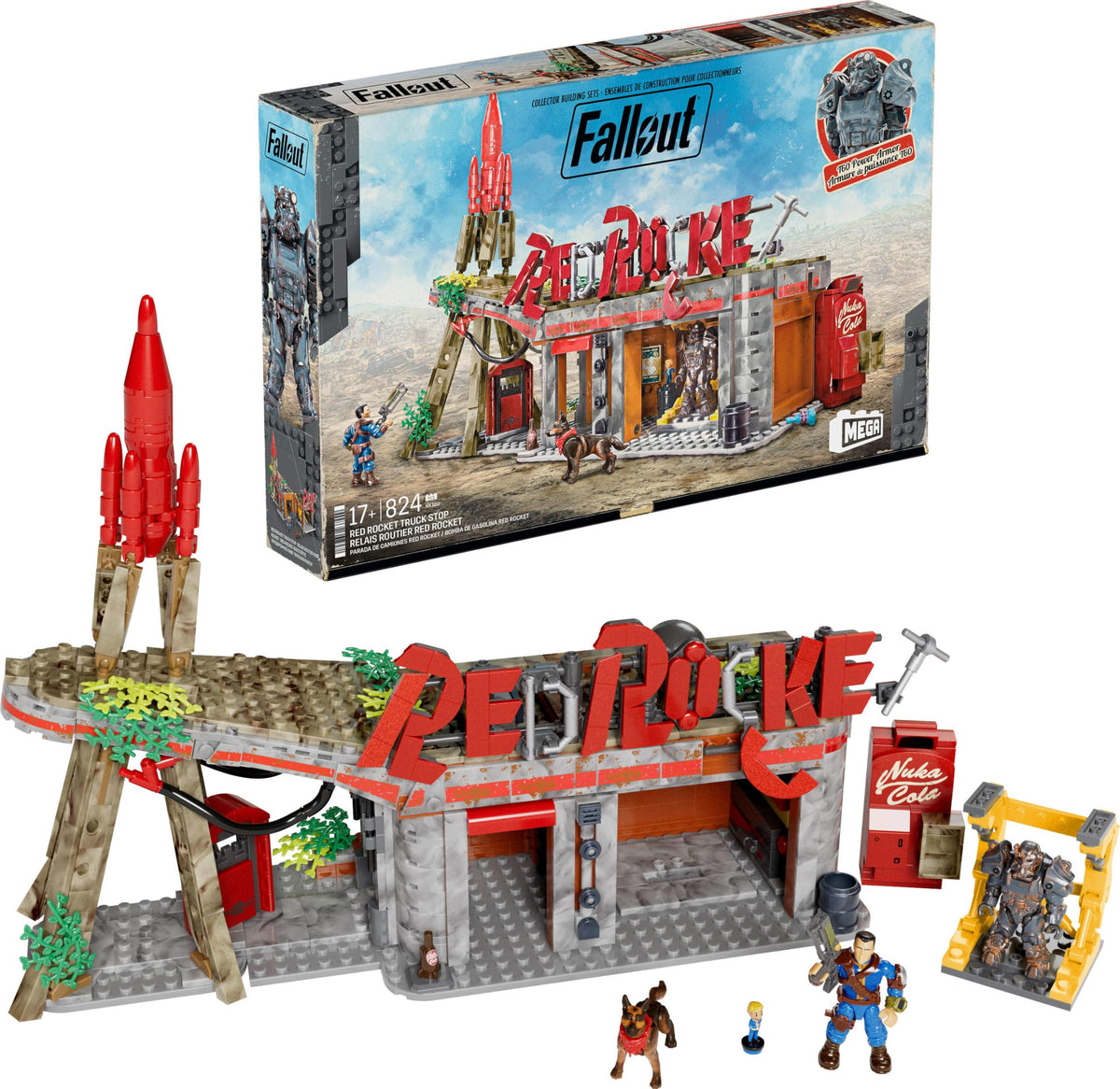 Mega Brands Red Rocket Truck Stop display piece featuring Sole Survivor for collectors.