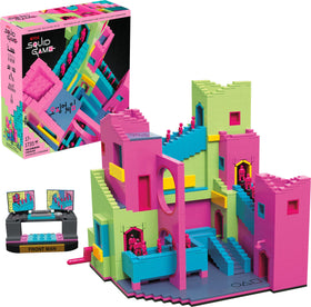 Mega Brands Squid Game staircase 1707 pieces for dramatic display and collector enjoyment.