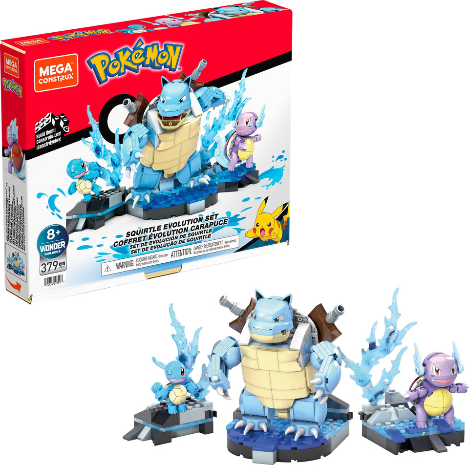 Mega Brands Squirtle figure with poseable joints for imaginative battles.