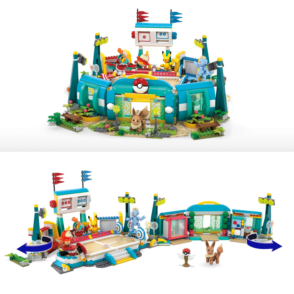 Built-in launchers demonstrating dynamic battle action during playtime.