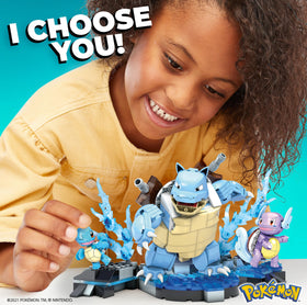 Mega Brands Wartortle figure with articulation for dynamic poses.