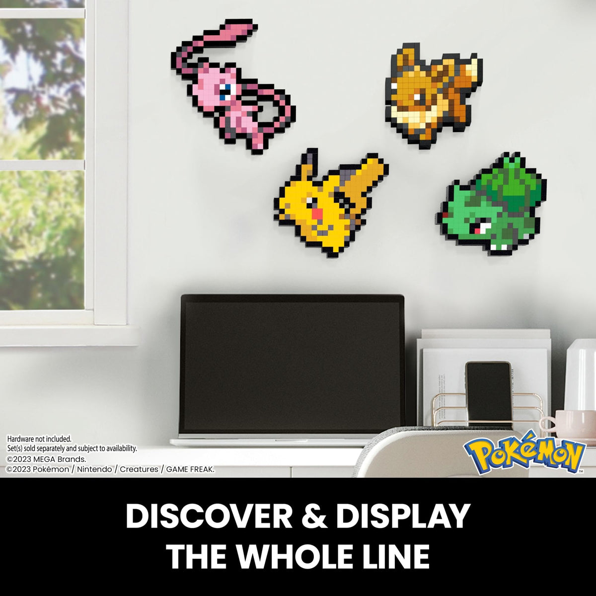 Mega Eevee desk base keeps display stable.