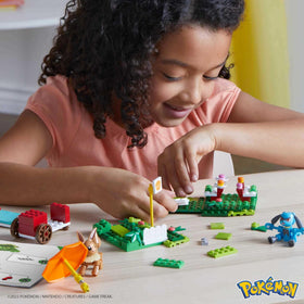 MEGA Pokémon food stand build for interactive play scenes.