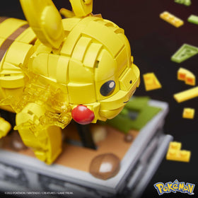 Mega Bloks Mega Pokémon Pikachu hand crank activates motion.
