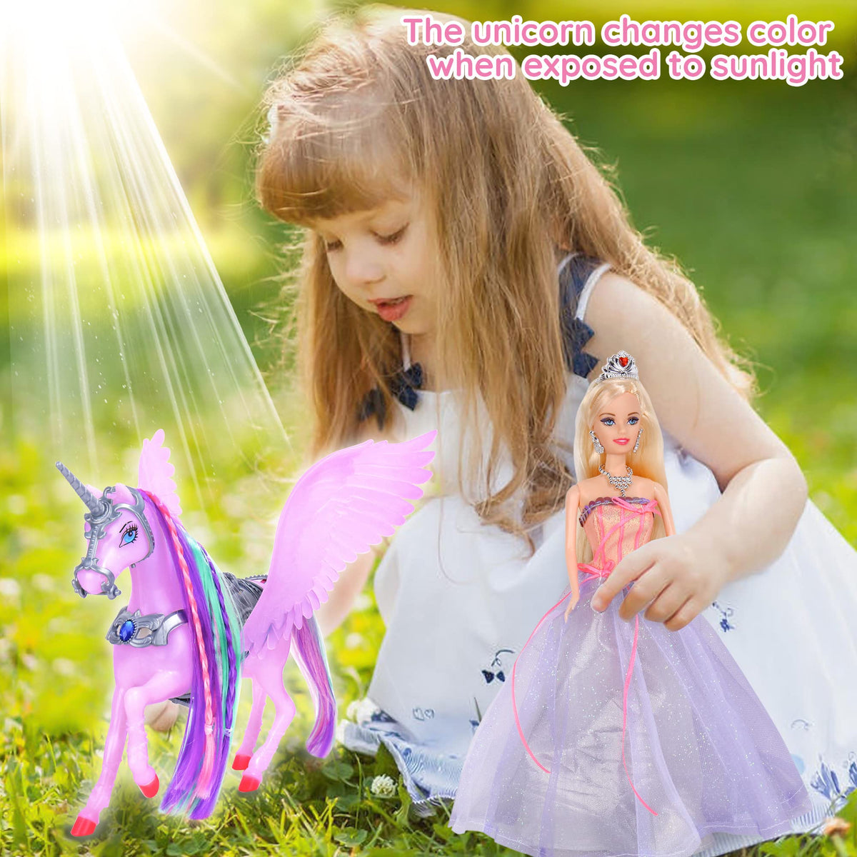 MEGAFUN unicorn with detachable saddle and wings for versatile play