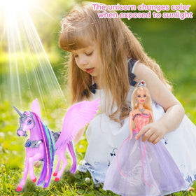 MEGAFUN unicorn with detachable saddle and wings for versatile play