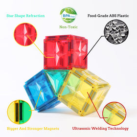 MEGAGONTILES colorful tiles display for imaginative design and hands-on learning.
