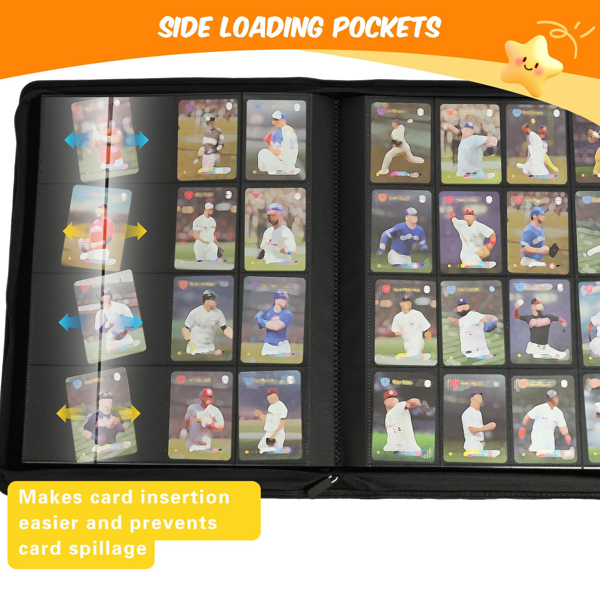 Megapuxin acid-free non-PVC pages safeguard cards from dust and fingerprints