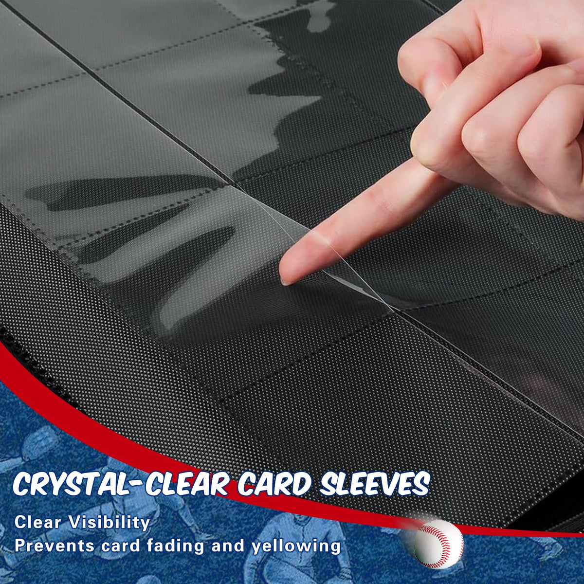 Megapuxin Baseball Card Binder acid-free non-PVC pages safeguard cards over time