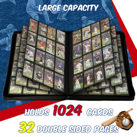 Megapuxin Baseball Card Binder side-loading pages enable easy card insertion and secure storage