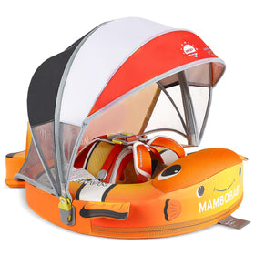 Megapuxin Mambobaby sunset orange float, front view for sunny pool days.