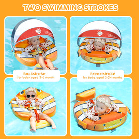 Megapuxin Mambobaby tail support helps maintain balance in water.