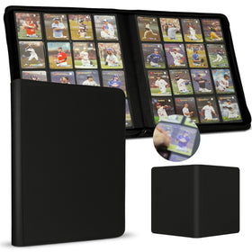 Megapuxin premium card binder black exterior with durable PU leather for everyday use