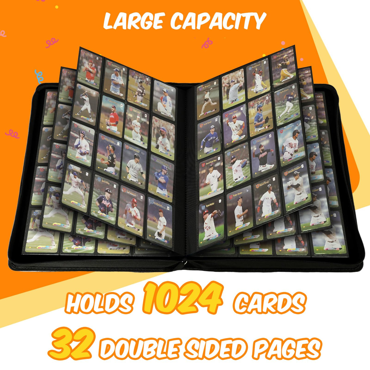 Megapuxin padded interior pages protect cards from bends and scratches