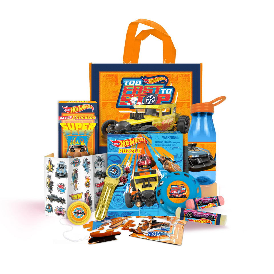 Megatoys Hot Wheels tote bag with bold design for easy school or travel use.