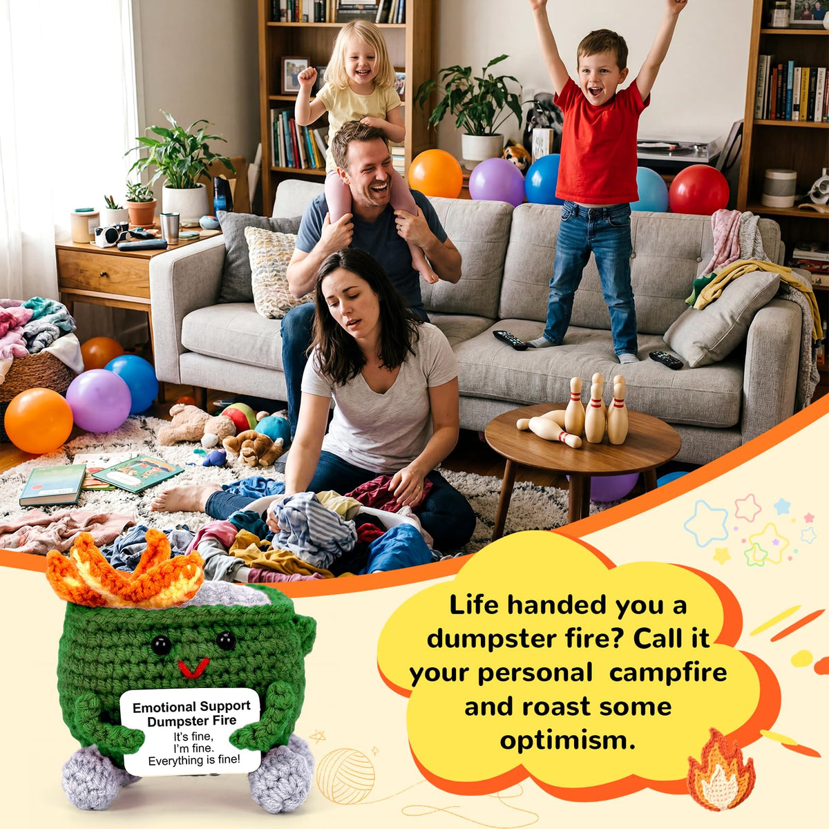 Megele compact 3.5-inch dumpster fire as desk decor