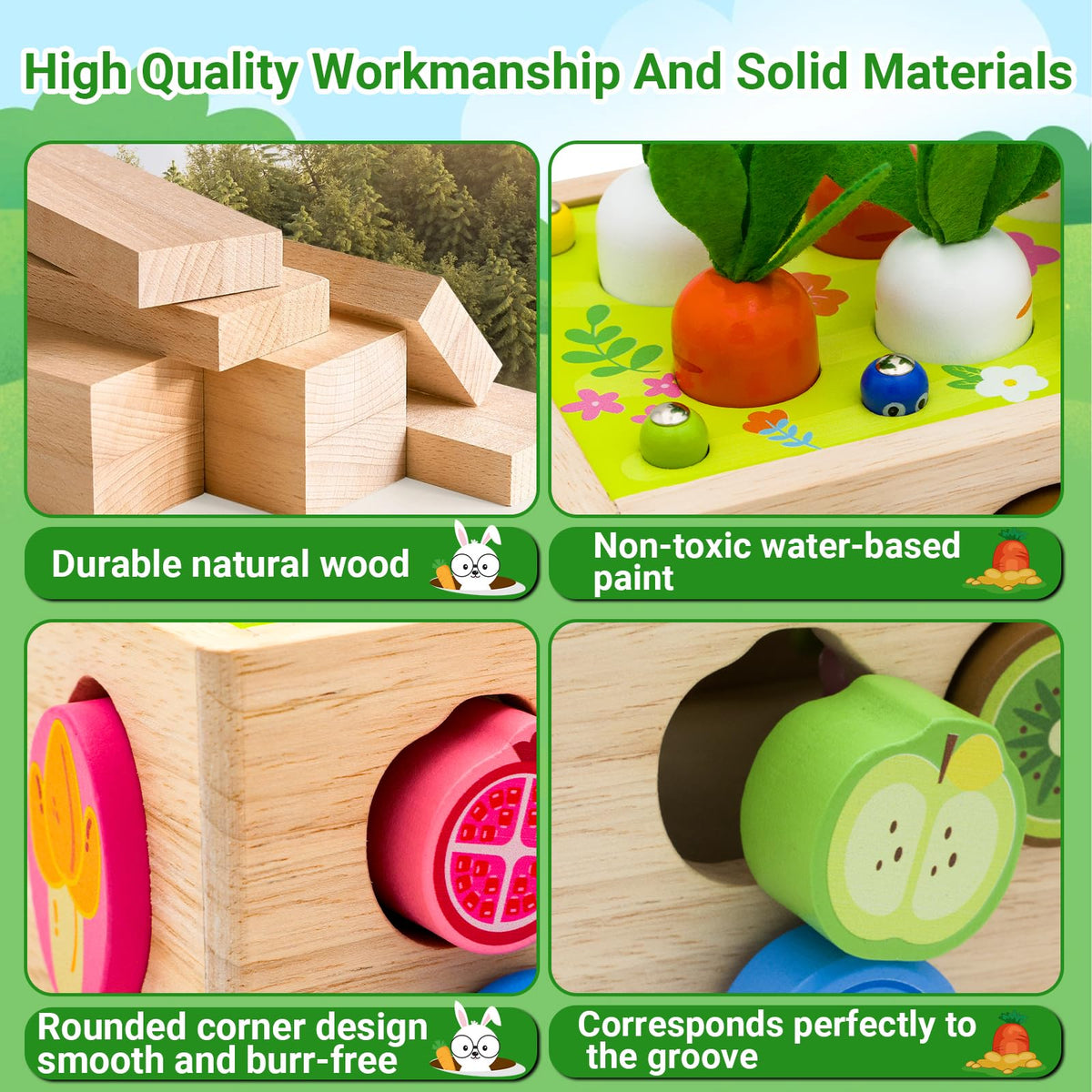 MEGRANATE fruit pieces offer tactile variety for sensory exploration and sorting