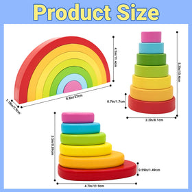 MEGRANATE rainbow stacking blocks showcasing vibrant hues for imaginative building.