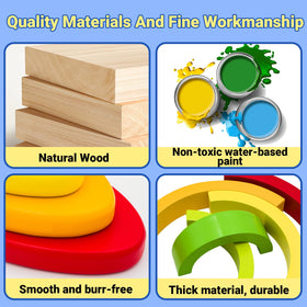 MEGRANATE wooden building blocks designed for open-ended learning and shape awareness.