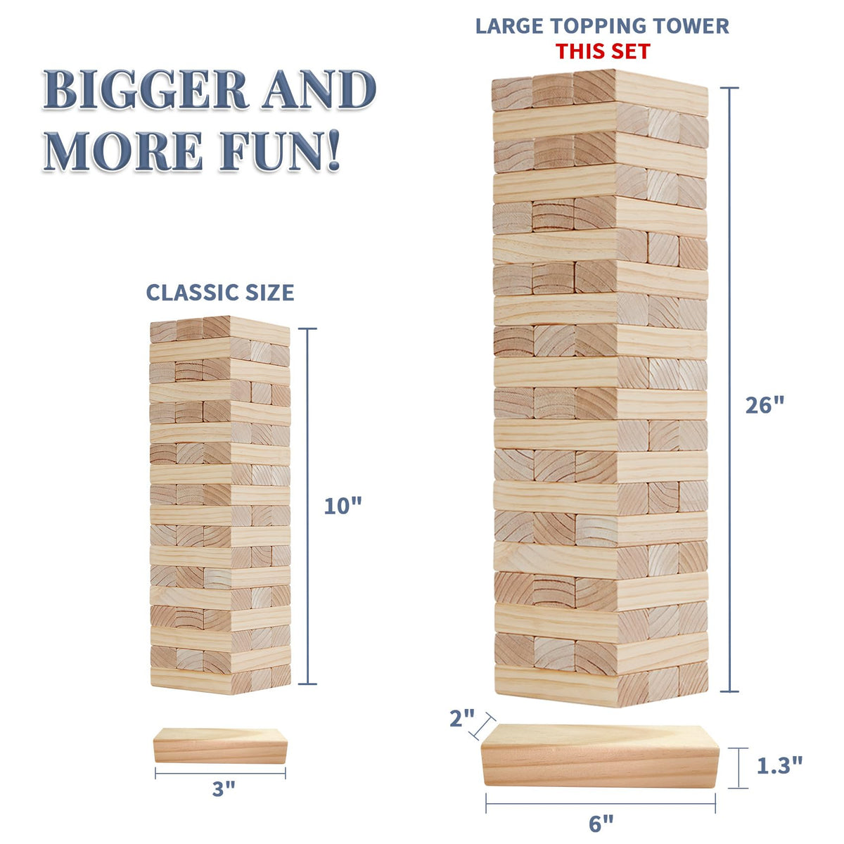 Megwoz Giant Tumble Tower dice included to add a playful element to turns