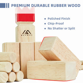 Megwoz Kubb king block in play, essential target for a strategic finish.