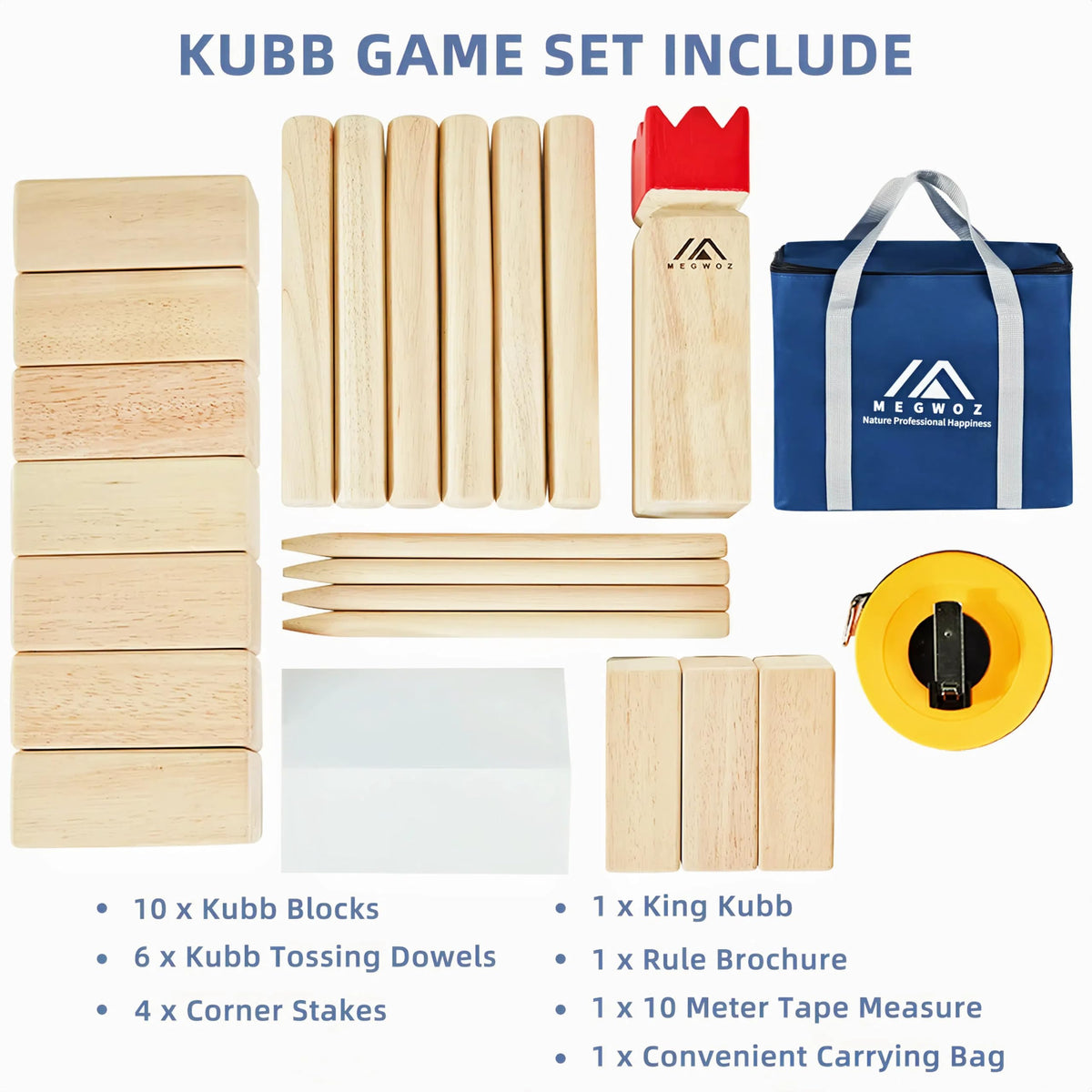 Megwoz Kubb party setup on patio, perfect for gatherings and celebrations.